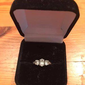 AQUAMARINE RING - WHITE GOLD MIX - DOES NOT TURN-6